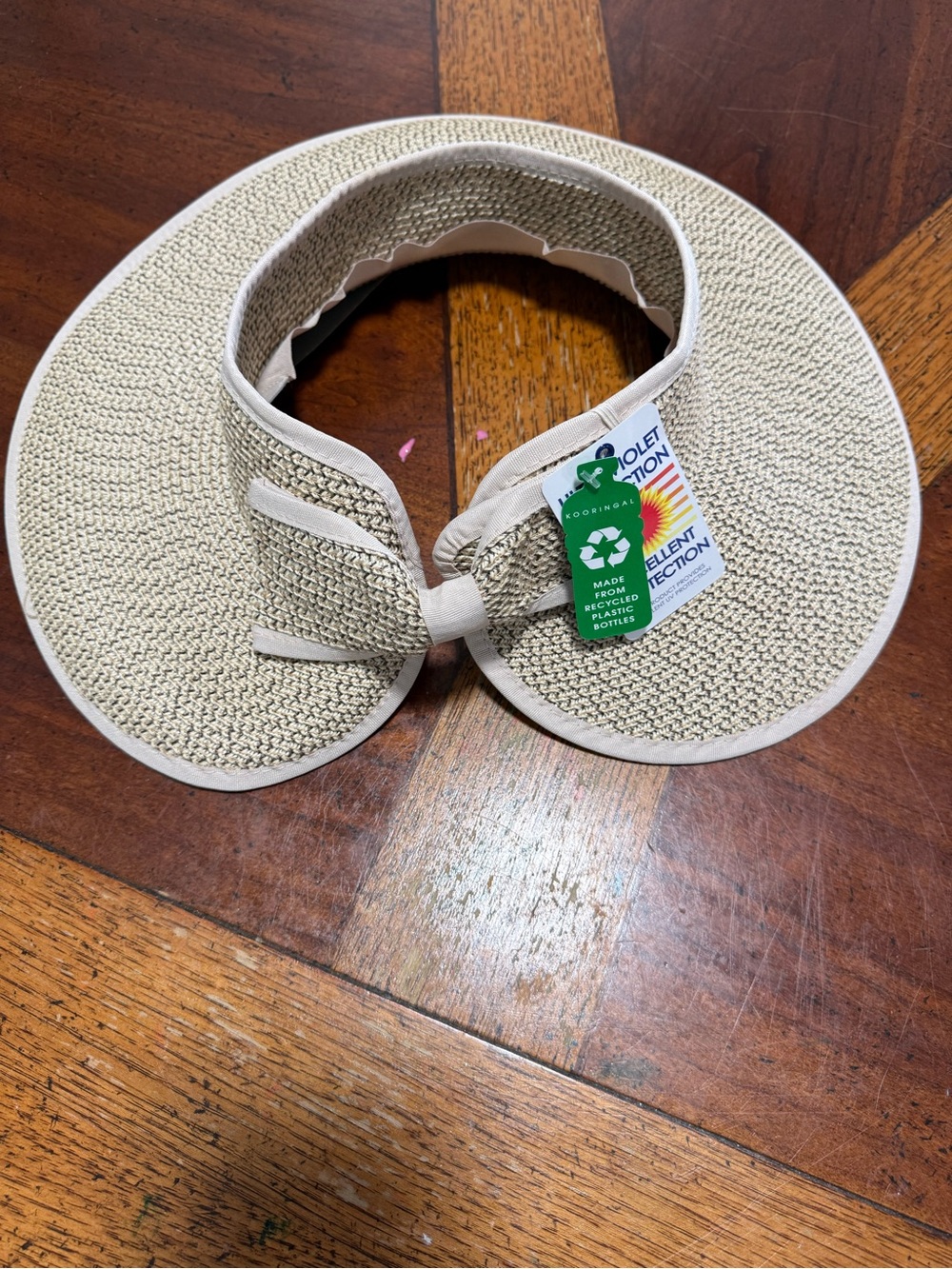 Kooringal Australia Packable Wide Brim Straw Look Sun Visor NWT